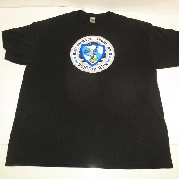2 BLUE KNIGHTS New York Suicide Run Never Forget Law Enforcement M/C T-Shirts XL - Picture 3 of 11